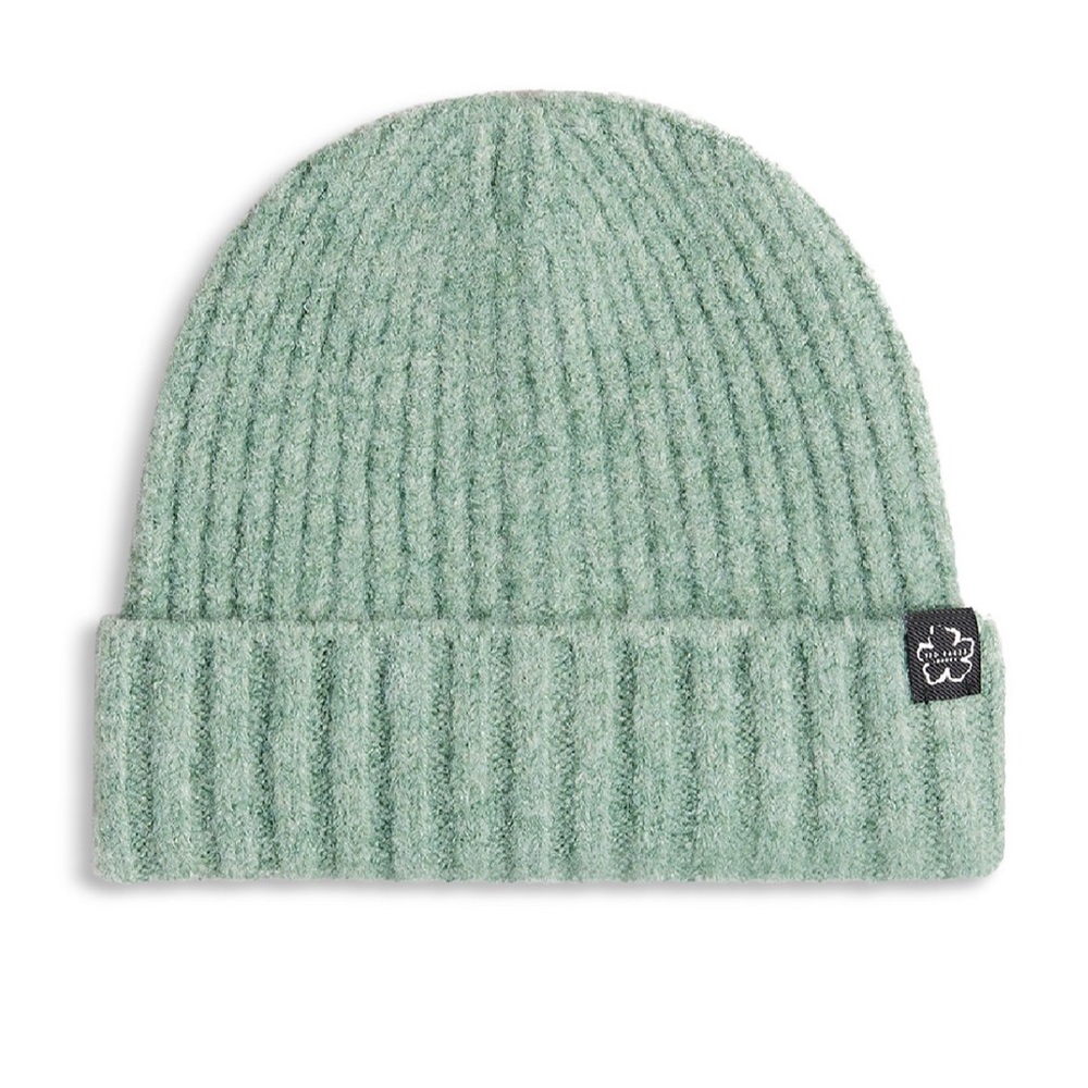 TED BAKER BRITNY MAGNOLIA BRANDED BOBBLE BEANIE HAT ONE SIZE /RIBBED KNIT CUFF